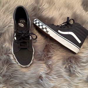 Vans Black and White High-Top Sneakers